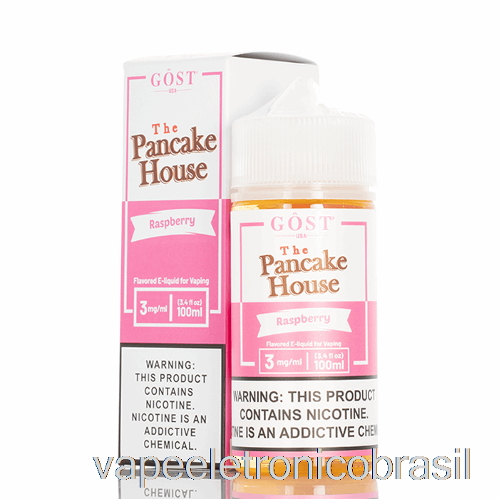 Vape Recarregável Framboesa - The Pancake House - Gosto Vapor - 100ml 3mg